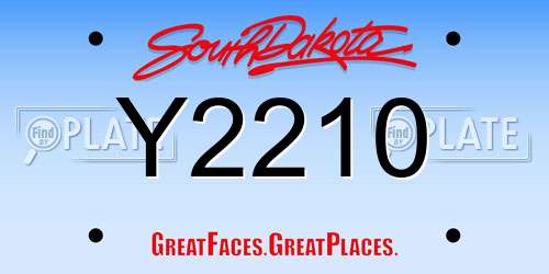 Y2210 South Dakota License Plate