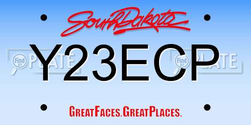 Y23ECP South Dakota License Plate