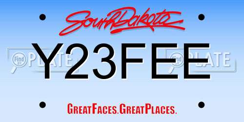 Y23FEE South Dakota License Plate
