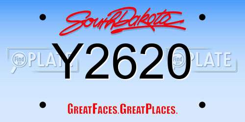 Y2620 South Dakota License Plate