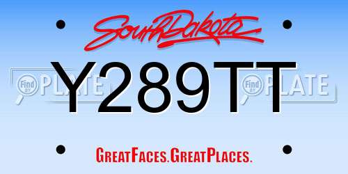 Y289TT South Dakota License Plate