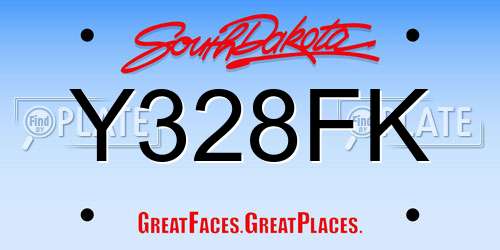 Y328FK South Dakota License Plate