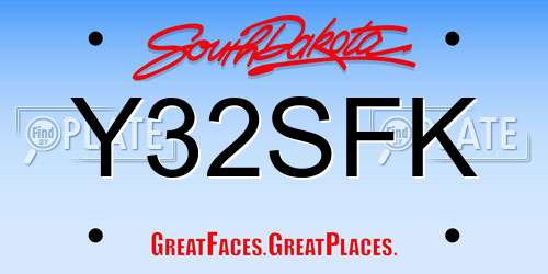 Y32SFK South Dakota License Plate