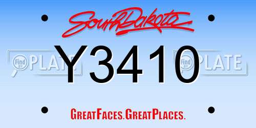 Y3410 South Dakota License Plate