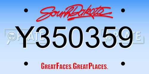Y350359 South Dakota License Plate