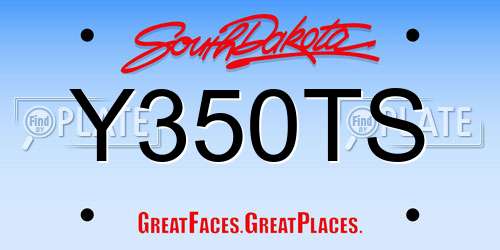 Y350TS South Dakota License Plate