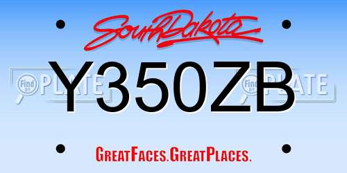 Y350ZB South Dakota License Plate