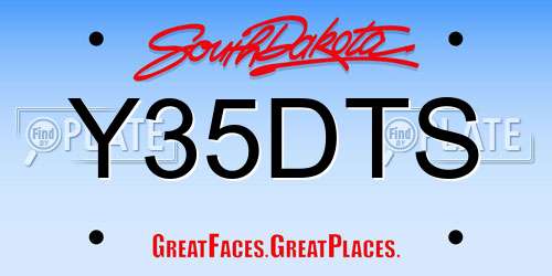 Y35DTS South Dakota License Plate