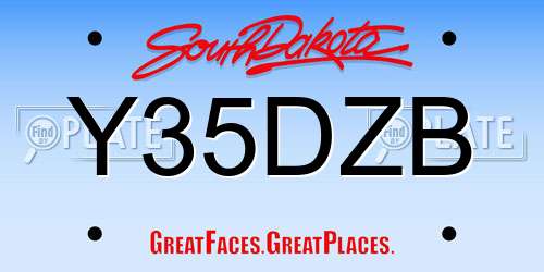 Y35DZB South Dakota License Plate
