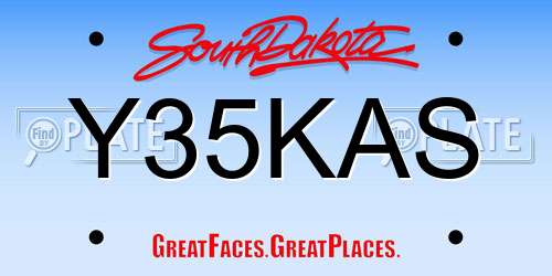 Y35KAS South Dakota License Plate
