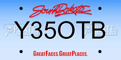 Y35OTB South Dakota License Plate