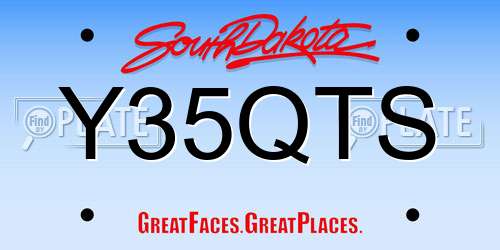 Y35QTS South Dakota License Plate
