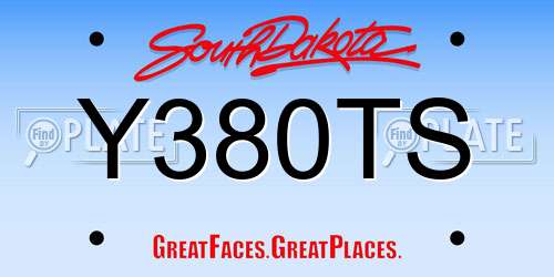 Y380TS South Dakota License Plate