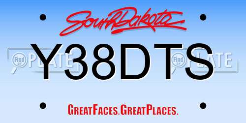 Y38DTS South Dakota License Plate