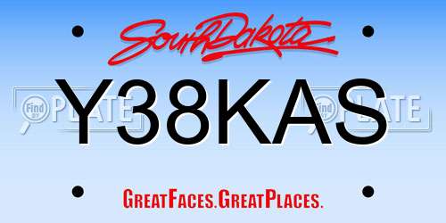 Y38KAS South Dakota License Plate