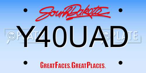 Y40UAD South Dakota License Plate