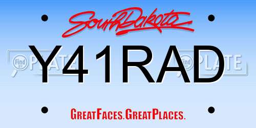 Y41RAD South Dakota License Plate