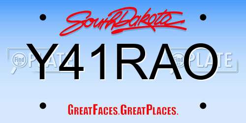 Y41RAO South Dakota License Plate