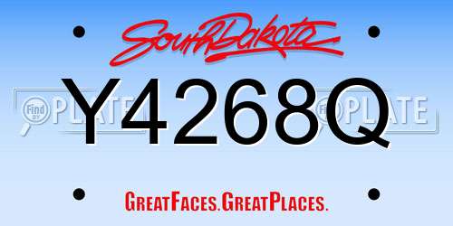 Y4268Q South Dakota License Plate