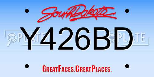 Y426BD South Dakota License Plate