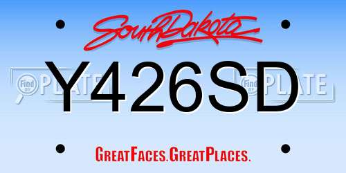 Y426SD South Dakota License Plate