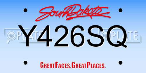 Y426SQ South Dakota License Plate