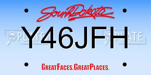 Y46JFH South Dakota License Plate