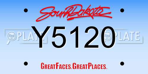 Y5120 South Dakota License Plate