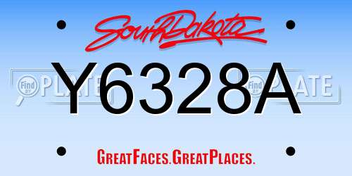 Y6328A South Dakota License Plate