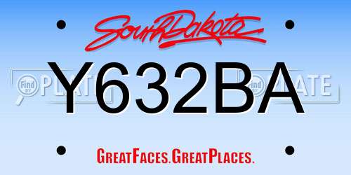 Y632BA South Dakota License Plate