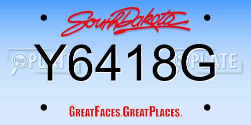 Y6418G South Dakota License Plate