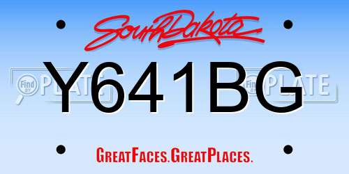 Y641BG South Dakota License Plate