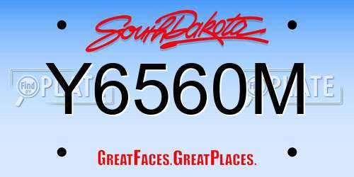 Y6560M South Dakota License Plate