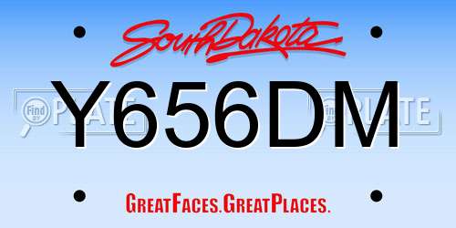 Y656DM South Dakota License Plate