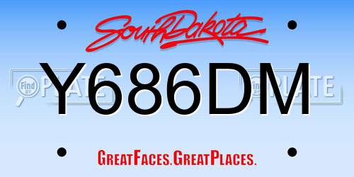 Y686DM South Dakota License Plate