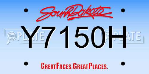 Y7150H South Dakota License Plate