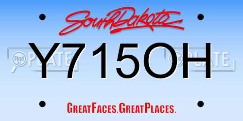 Y715OH South Dakota License Plate