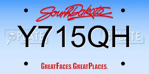 Y715QH South Dakota License Plate