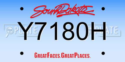 Y7180H South Dakota License Plate