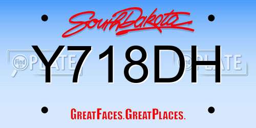 Y718DH South Dakota License Plate