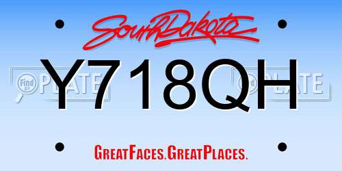 Y718QH South Dakota License Plate