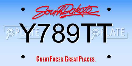 Y789TT South Dakota License Plate