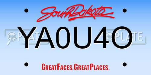 YA0U4O South Dakota License Plate