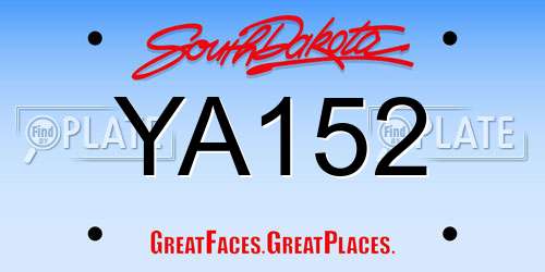 YA152 South Dakota License Plate