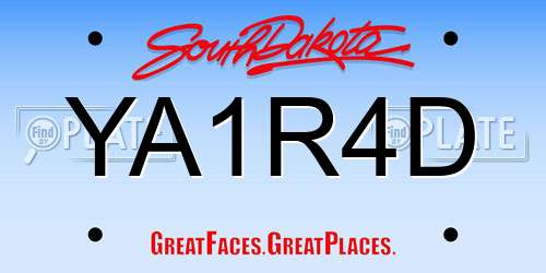 YA1R4D South Dakota License Plate