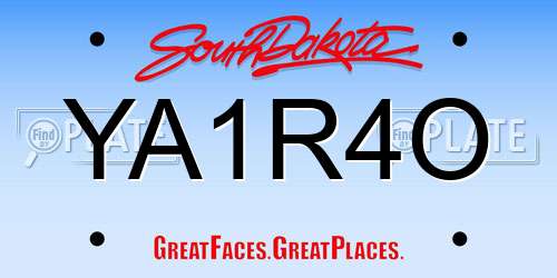 YA1R4O South Dakota License Plate