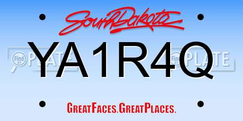 YA1R4Q South Dakota License Plate