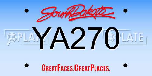YA270 South Dakota License Plate