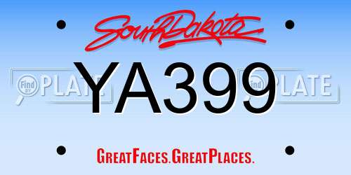 YA399 South Dakota License Plate