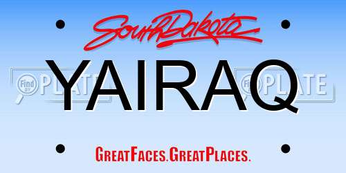 YAIRAQ South Dakota License Plate